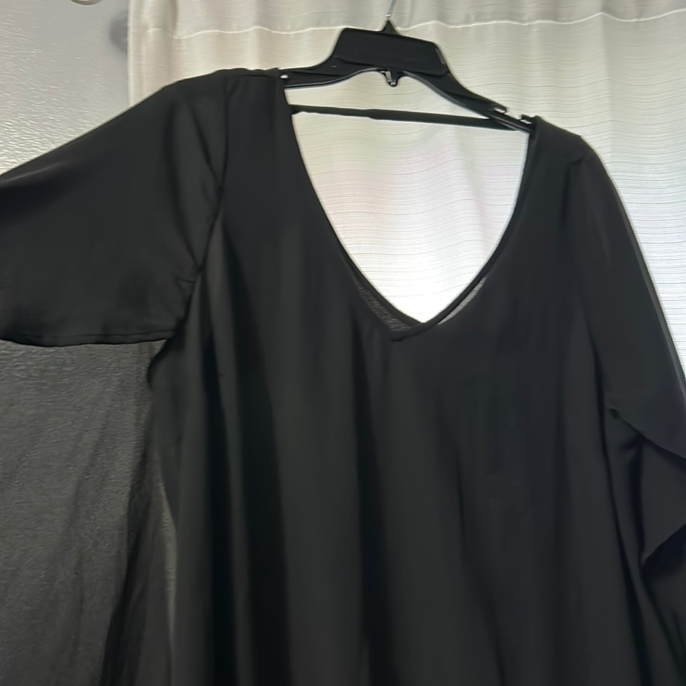 Black cape blouse